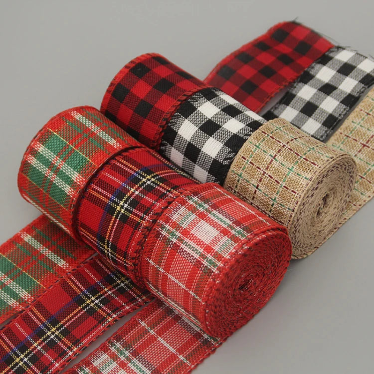 Good Quality Wholesale 25mm 38mm 1inch 1.5inch  Tartan Plaid Gingham Ribbon