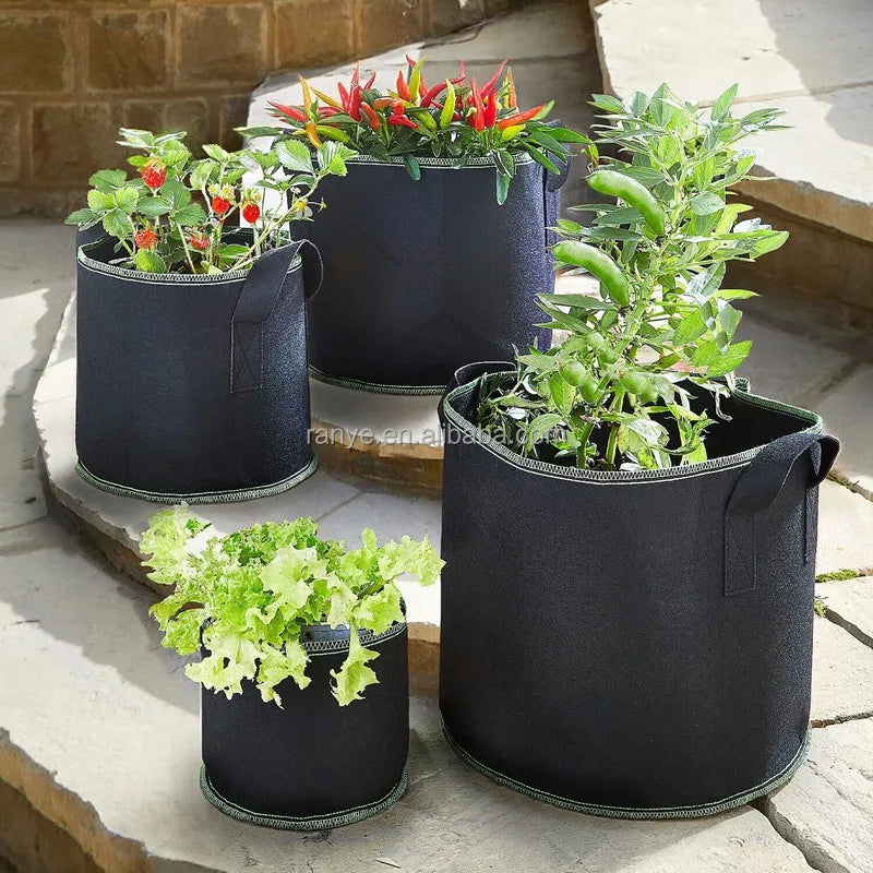 5 7 10 Gallon Grow Bags Non-Woven Fabric Pots Garden Plant Tomato Planter Bags for Vegetables Flowers