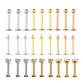 10pcs G23 ASTM F136 Titanium Labret Lip Piercing Jewelry 16G Labret Barbell Tongue Ring Ear Tragus Earrings