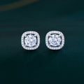 Classic Minimalist Girls S925 Sterling Silver Earrings Top 5a CZ 9mm Square Stud Earrings with Zircon Fashion Accessories