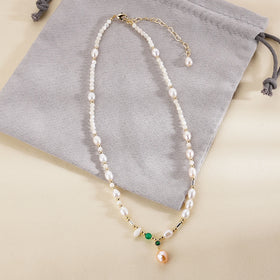 Wholesale Custom Fresh Water Pearls Necklace Collar De Perlas Necklace Beads Baroque Pearl Necklace