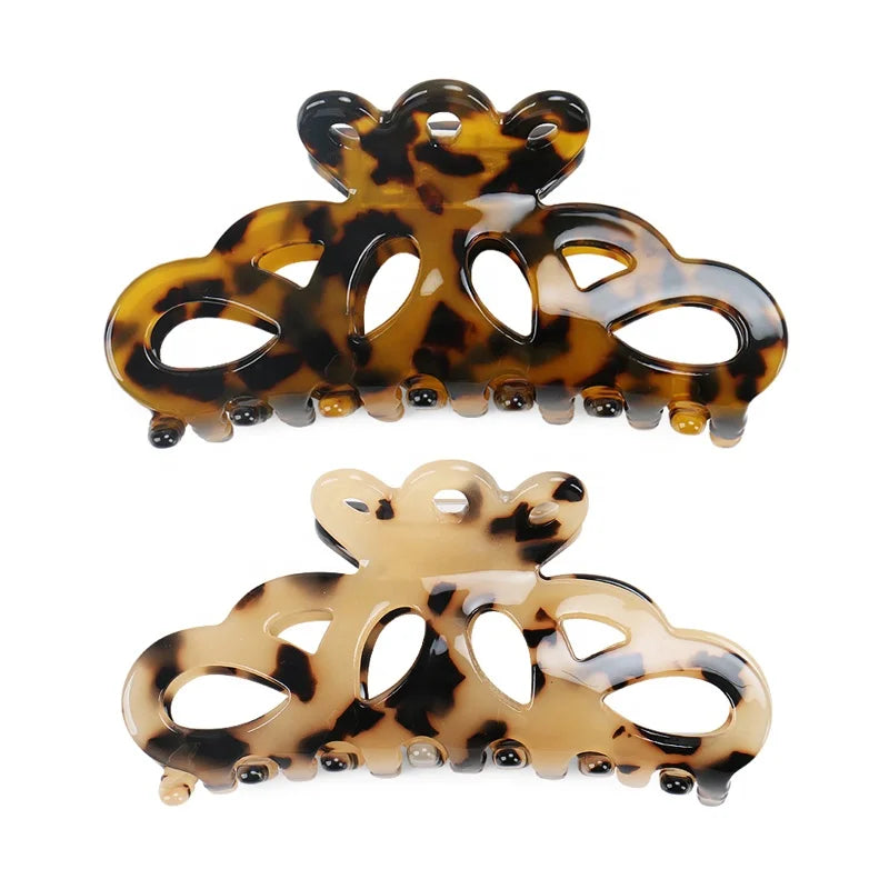 9.3cm Hair Claw Classic Tortoiseshell Hollow Design Claw Durable and Styling Hair Accessories for Women Girls