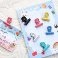 Candy-Color Office Binder Clips Metal Fixed File Ticket Holder with Book Memo Note Paper Rack