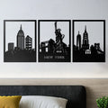 City Skyline London Paris New York Rome Venice Sydney Moscow Venice Wooden Wall Art Living Room Bedroom Decor
