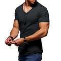 Wholesale T-shirt Casual Fitness Short Sleeve Top Custom t Shirt v Neck Mens Gym Tee