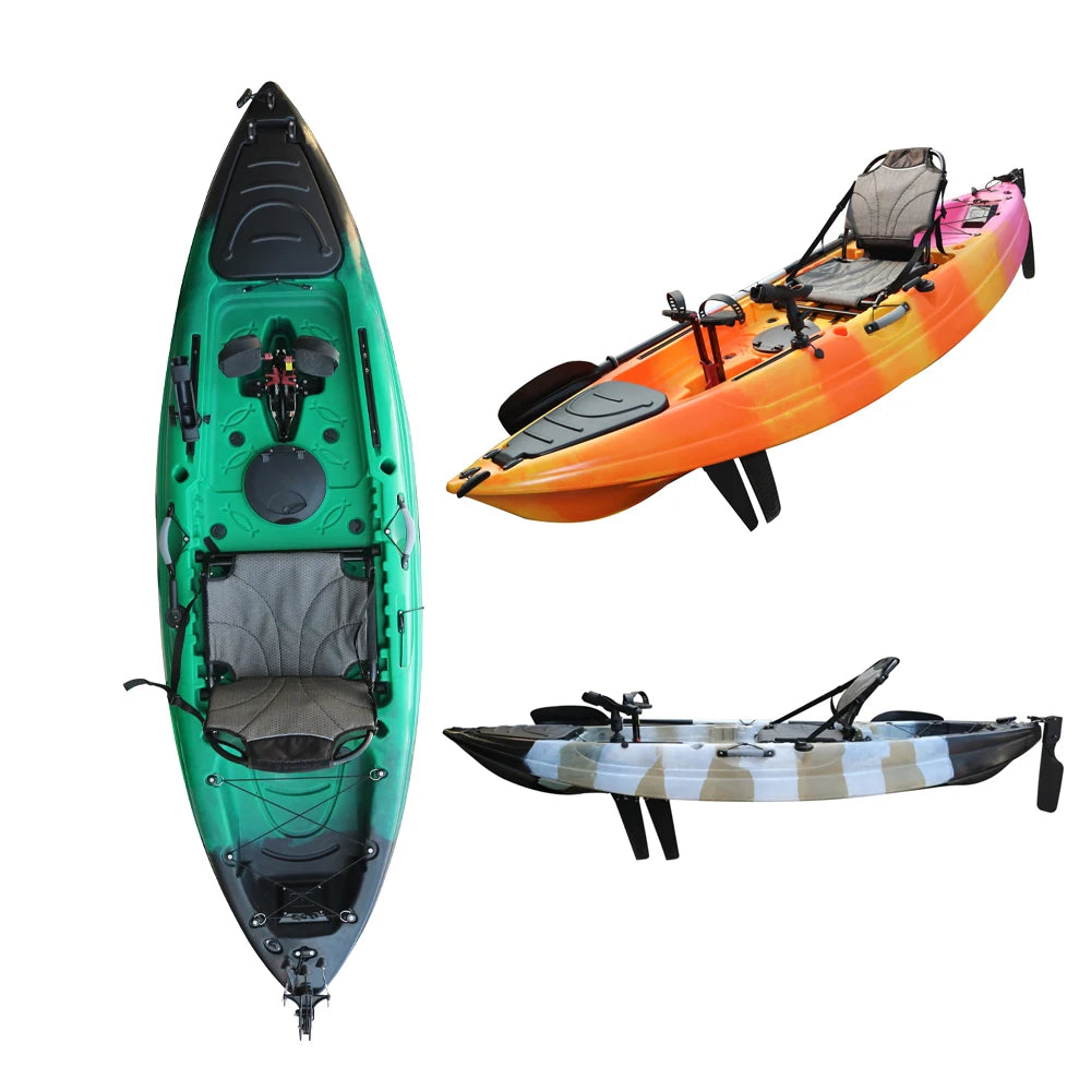 9.3ft Single Fishing Propeller Pedal Kayaks for Ocean Foot Pedal De Pesca Con Motor ElÃ©ctrico 1person Sit on the Top Kayak