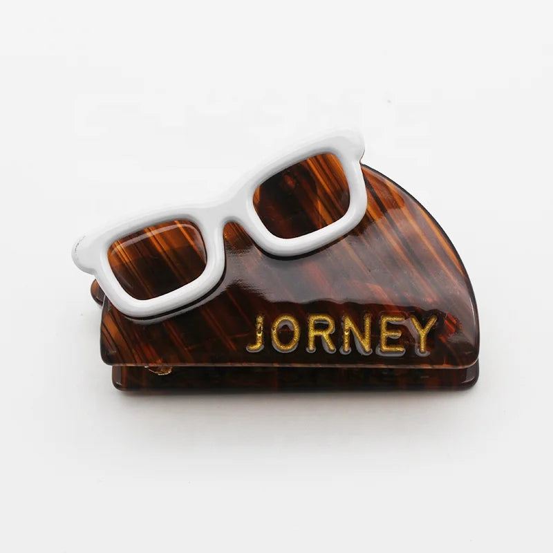 Personality Glasses Shape Design Hair Claw Clips Korean Style Small Size 6.4cm Acetate Glasses Women Hair Claw
