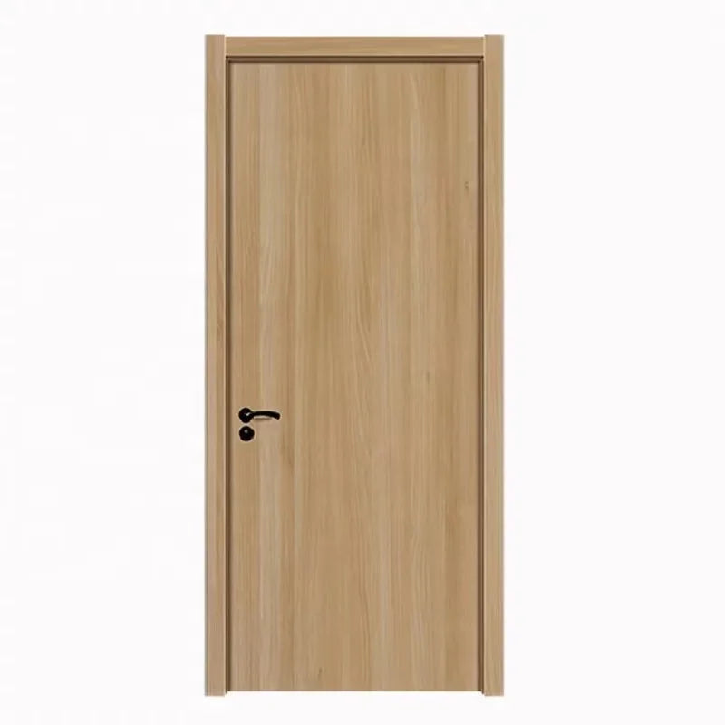 Modern Simple Flush Door Design MDF Melamine Wooden Door Interior Bedroom Oak Wooden Door for Apartment