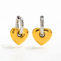 Fenny 18K Gold-plated No Fade Fashion Two-tone Love Peach Heart Dangle Huggie Earring Trend for Women Wholesale Ladies Jewelry MegaBDM