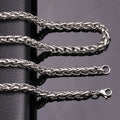 3.0mm 4.0mm 5.0mm 6.0mm 7.0mm Stainless Steel Wheat Chain Necklace for Man Women