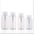 Transparent Press Type Plastic Makeup Remover Bottle 150ml 300ml Packaged Flat Shoulder Armor Water Bottle for False Eyelashes