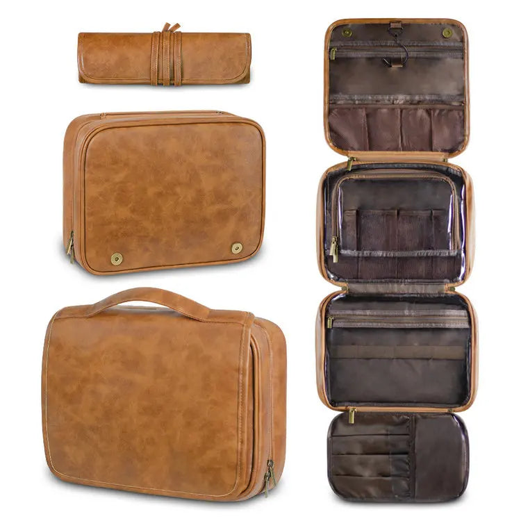PU Leather Hanging Toiletry Bag Pouch Box Case Large Luxury Design Men Women Portable Cotton Nylon Outdoor Travel Makeup