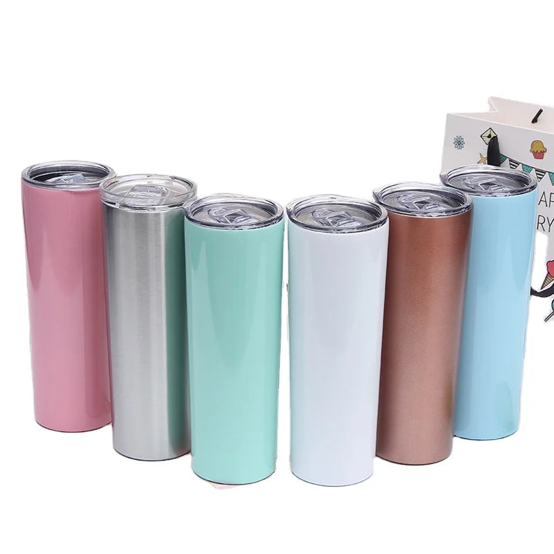 20 oz Stainless Steel Insulated Coffee Tumbler Cup Custom Vacuum Insulated Thermos Tumblers with Slide Lid Coffee Mugs Cups
