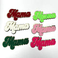 Wholesale Custom Embroidery Glitter Mother's Day Chenille Patch Mama Mon Mother Logo Mama Chenille Patches for Clothes