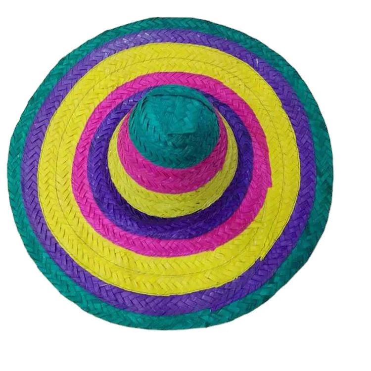 Wholesale Mexican Straw Hats Big Brim Custom Summer Mexican Sombrero Straw Hat