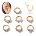 Hengsen ASTM F136 Titanium Earrings Seamless Hinged Segment Hoop Septum Nose Ring Tragus Helix Carilage Earring Piercing Jewelry
