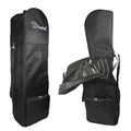 OEM Custom Logo 1680D Nylon Black Golf Travel Bag Durable Wheels Waterproof Design Large Capacity 130x36x25CM Lightweight 1.82kg