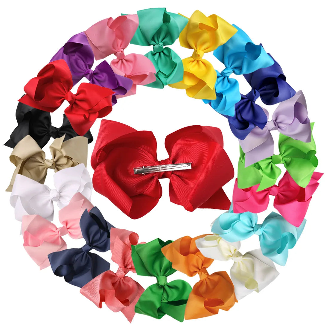 8\" Big Bow Hair Clips for Girls Alligator Hair Accessories Grosgrain Ribbon Hair Bows for Parties Headdresses Boutique Style