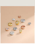 5mm 6mm 7mm Fine S925 Sterling Silver 18k Gold Plated Tire Beads Rubber Plugs Positioning Bead for Necklaces Bracelets Jewelry