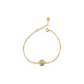 18K Gold Plated Round Zircon Charm Bracelet 925 Sterling Silver Jewelry for Women-Party Gift MegaBDM