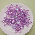 100Pcs Transparent AB Plated Winter Snowflake Acrylic Beads Christmas Themed Charms for DIY Fashion Jewelry Making Accessories