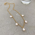 925 Sterling Silver Elegant 18k Gold Plated Necklace with Freshwater Pearls for Women