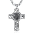 Merryshine 925 Sterling Silver Religious Amulet Jewelry Saint Christopher Hollow Cross Necklace Pendant for Men