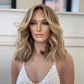 Brown Honey Blonde Raw Hair Glueless Full Hd Lace Human Hair Loose Wave Hand Tied Remy Hair Lace Front Wigs