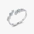New 925 Sterling Silver Minimalist Clear Cubic Zirconia Stacking Rings for Women