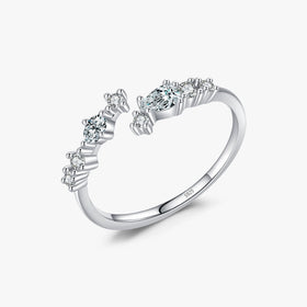 New 925 Sterling Silver Minimalist Clear Cubic Zirconia Stacking Rings for Women