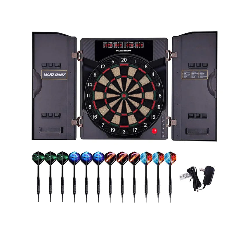 Win.max Customized Plastic Electronic Dartboard Cabinet with 4 LED Display 27 Games 1-8 Players CE Certified