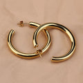 Europe United States Women's New Fashion Simple Stainless Steel 18K Gold Hollow Circle Exaggerated Thick Stud Earrings Wholesale
