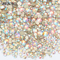 JUNAO SS4-SS30 Blue Loose Rhinestones Multi Color Mix Size Crystals Flat Back Rhinestones Glass Bulk for DIY Phone Case