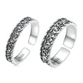 New Genuine 925 Sterling Silver Classic Vintage Pattern Open Rings for Women S925 Exquisite All-match Anniversary Jewelry DIY