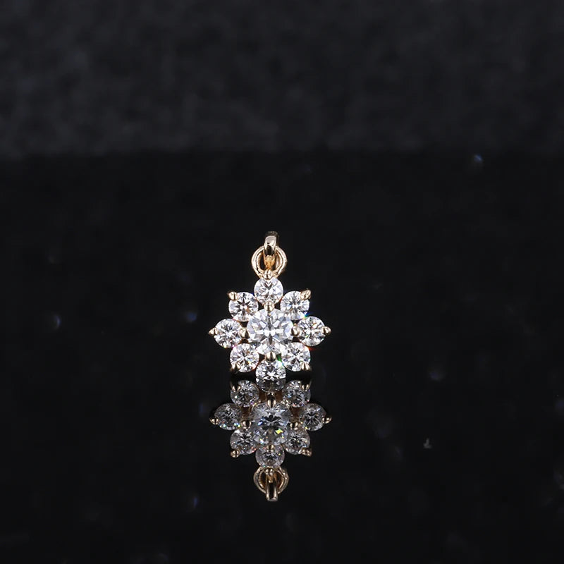 Gold Pendant Flower Shape Jewelry Custom Metal Lovely Style Chain Pendant
