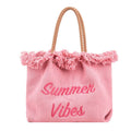 Guangzhou Auyan Wholesale Capacity Pink 2026 New Casual Embroidered Summer Tote Bag Canvas for Women