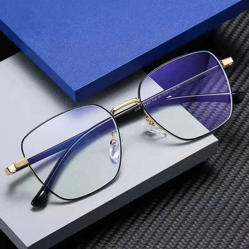 Square Metal Oversized Blue Light Blocking Eyeglasses Frames Manufactures 2023 Newest Women Men Wholesale Eyeglasses