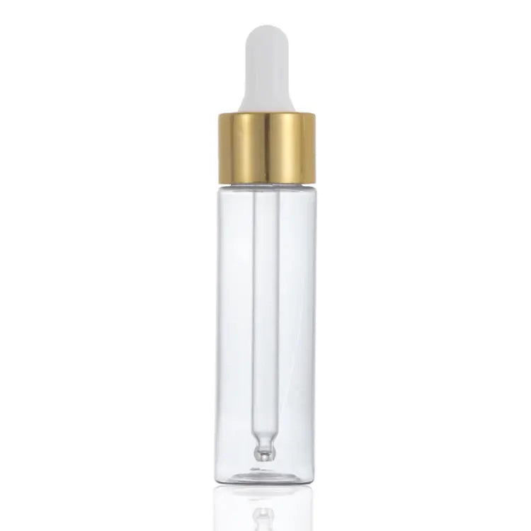 1 oz PET Cosmetic Skin Care Dropper Bottle 30ml Essential Oil Pump Sprayer Sealing Screen Printing Skin Care Serum Packaging