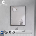 Customized Home Hotel Rectangle Square Large Black Framed Mirror Metal Aluminium Alloy Makeup Wall Bathroom Mirror