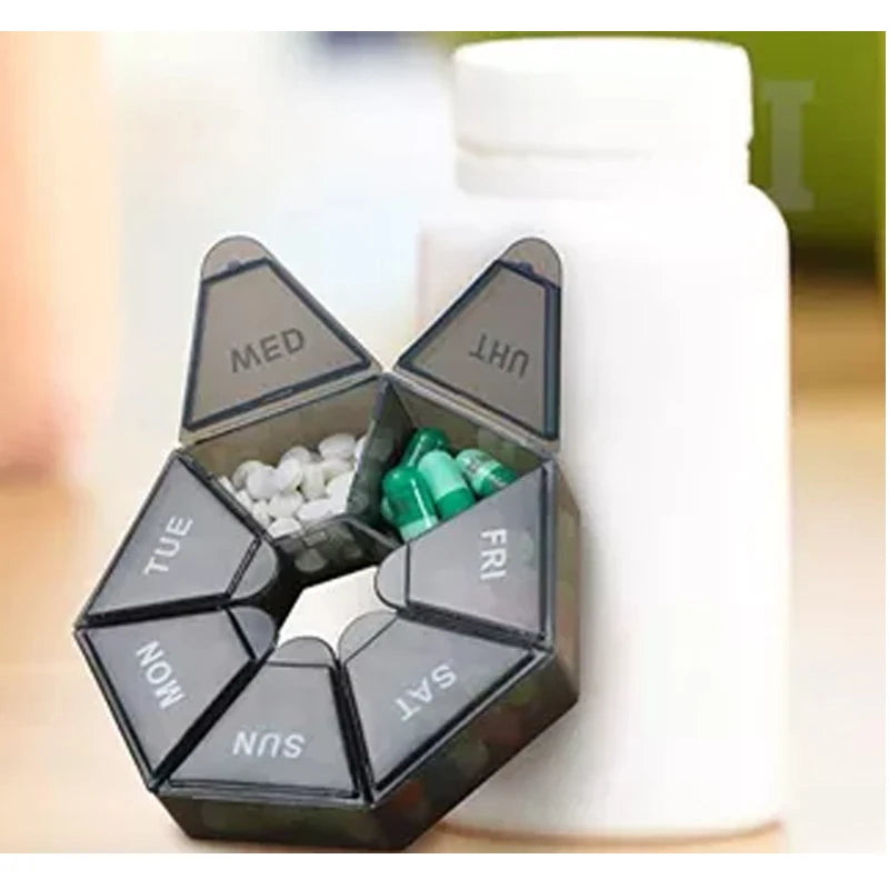 Epsilon Large Weekly Pill Organizer Pastillero Portable Travel Pill Box Medicine Case For Vitamin Fish Oil Pills Supplements