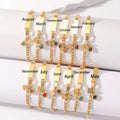 Fashion Femme Accessories Stainless Steel Personalized Jewelry Birthstone Heart Charm Custom Engraved Bar Blanks Bracelets