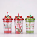 M Creative Christmas Cup with Lid Transparent Kawaii Cup Breakfast Milk Mug Children's Christmas Holiday Gift