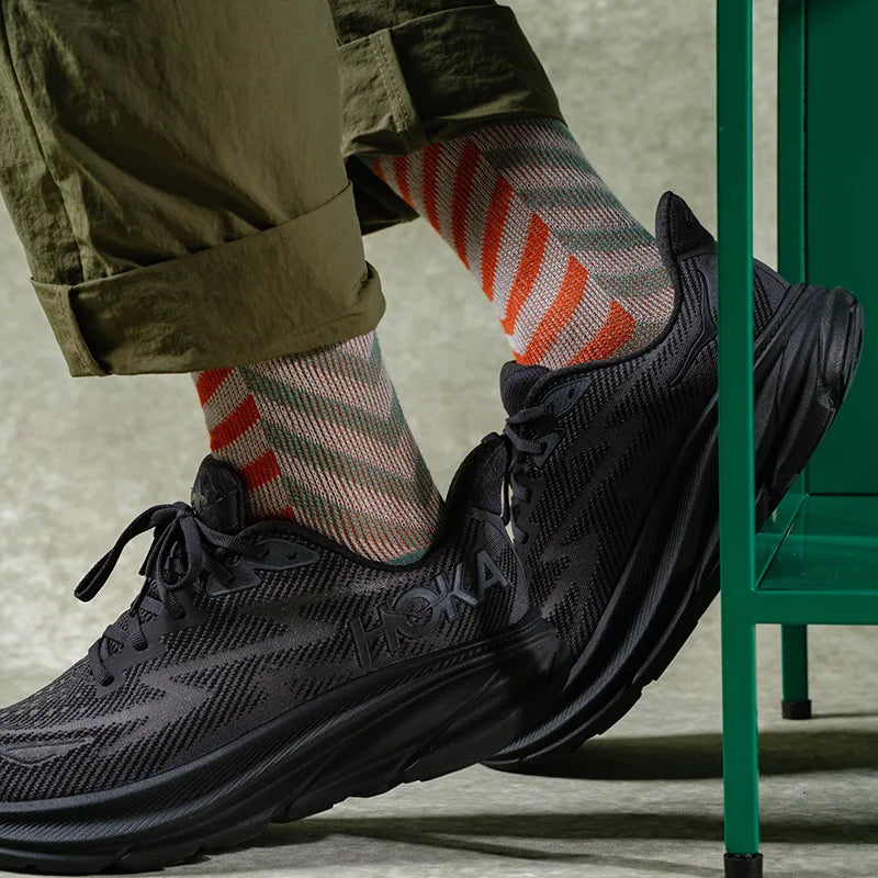 Wholesale Original Design Fashion Style Men's Seasons Casual Striped Cotton Socks Top Quality Chunky Knitted Crew Dress Socks