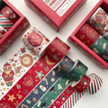 Cute Christmas Design DIY Paper Tape Set 6 Rolls/Box Multi-Size Washi Craft Block for Gift Box Diary Journal Decoration Rubber