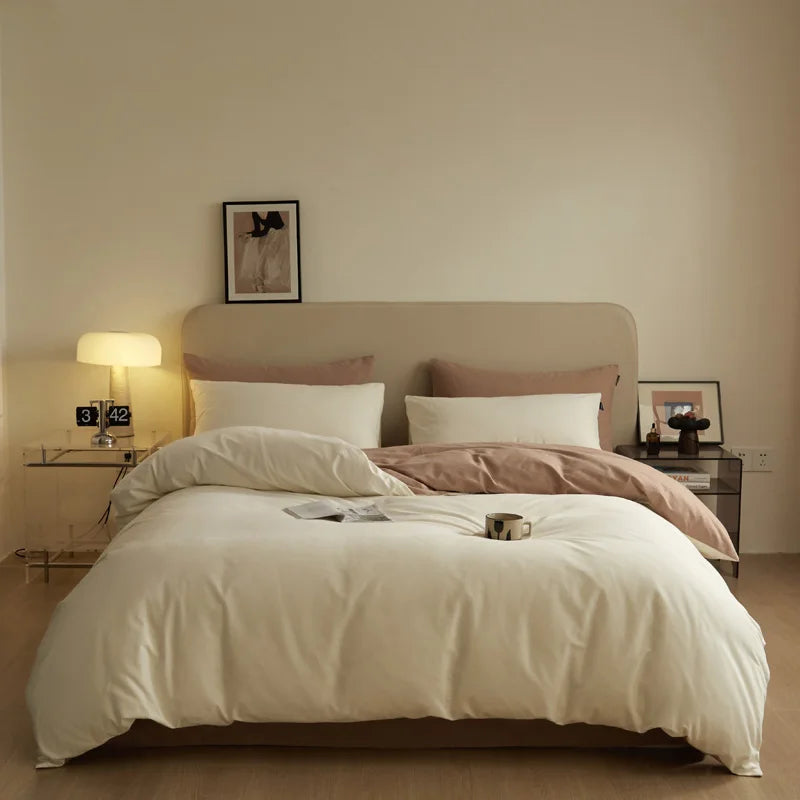 Wholesale Simple Style 4-Piece Queen Duvet Cover Set Breathable and Skin-Friendly Cotton Comforter Bedding Woven Techniques