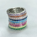 New Arrival Pure 925 Sterling Silver Birthstone Eternity Ring