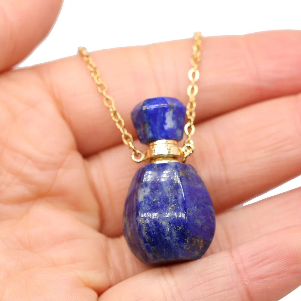 Hongzhuo Natural lapis lazuli bottle stone perfume bottle pendant
