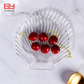 Glass Plates Transparent Shell Jewelry Dish Seashell Dinner Plate Tray  Glass Plates Wholesale Serving Dishes for Home Kitchen
