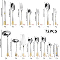 Hot Selling 72-Piece Crown Stainless Steel Cutlery Set 1010 Steak Knife Fork Spoon Reusable Tableware with Cross Border Gift Box