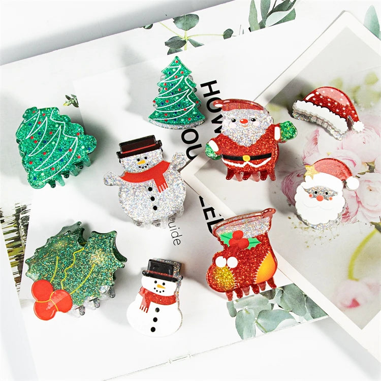 Ladies Hair Clips High Quality Cute Christmas Cellulose Acetate Custom Hair Claw Clips for Women